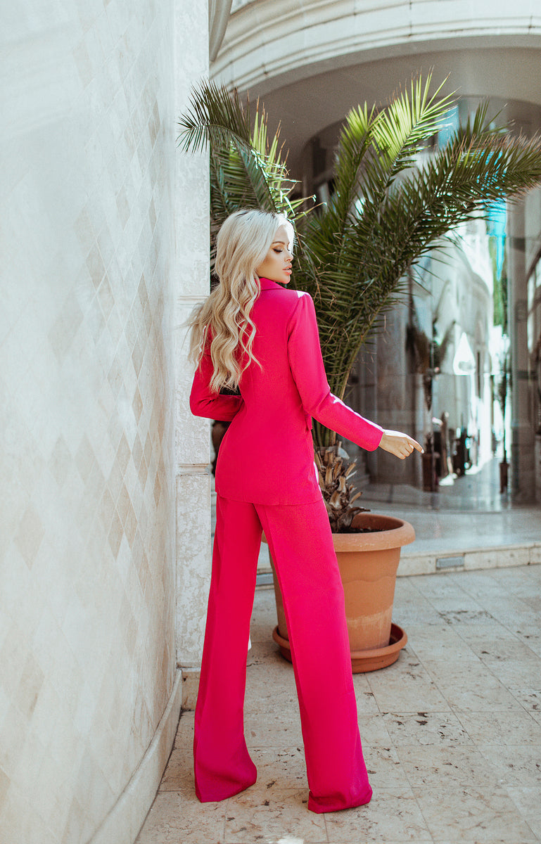 Crimson Belted Double Breasted Suit 2-Piece