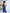 ELAGIA blue one-shoulder mini dress fit view - 3 piece women's suit silhouette for purple business suit women look