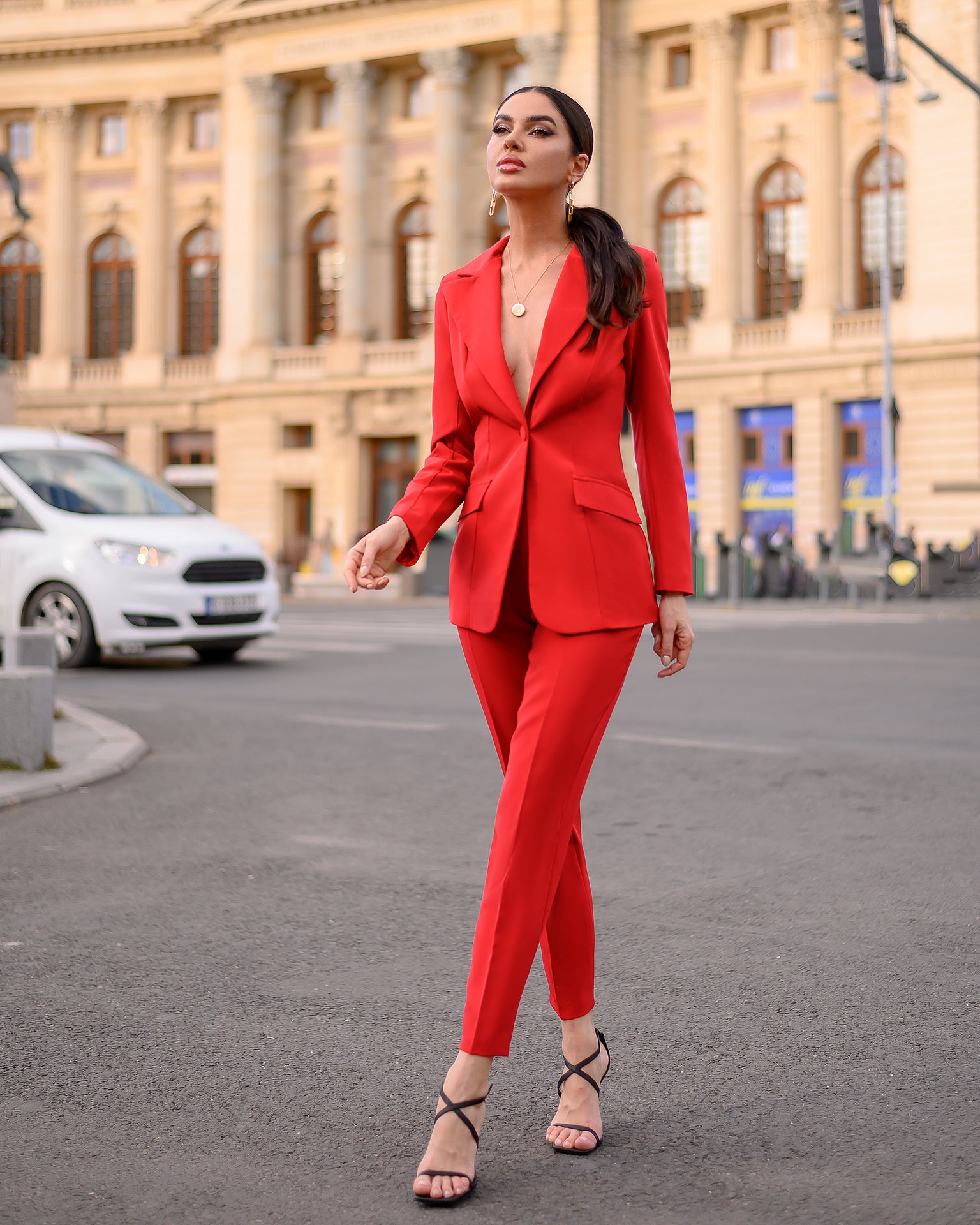 Red Single-Breasted Suit 2-Piece