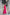 ELAGIA Crimson Puff-Sleeve Midi Dress front view - 3 piece women's suit purple business suit women styling