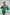 ELAGIA green puffed sleeve mini prom dress detail of sleeves - 3 piece women's suit style elements