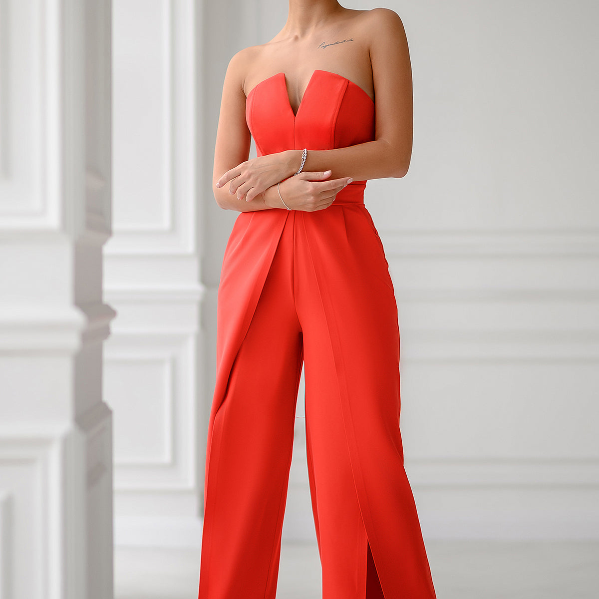 Coral Elva Tie Front Jumpsuit