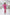 ELAGIA Fuchsia Satin Long Sleeve Maxi Dress - front view of vibrant pink formal gown with smooth satin finish