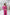 ELAGIA Fuchsia Satin Long Sleeve Maxi Dress - back view showing elegant silhouette in bright fuchsia satin fabric