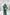 ELAGIA Emerald Satin Long Sleeve Maxi Dress front view - elegant floor-length gown in rich emerald green