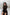 ELAGIA black thigh-slit maxi dress styled look full body - purple business suit women, 3 piece women's suit vibe