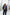 ELAGIA navy shawl lapel 2-piece women's business suit - front view with blazer and pants