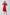 Red Puff Sleeve Midi Dress - front view | ELAGIA