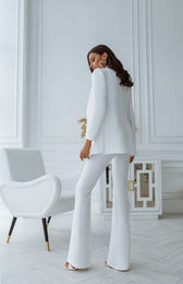 White Shawl Lapel Suit 2-Piece - Embracing Sumptuous of Purity