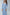Sky-Blue Square Neck Long Sleeve Midi Dress - close-up detail | ELAGIA