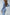 Sky-Blue Square Neck Long Sleeve Midi Dress - back view | ELAGIA