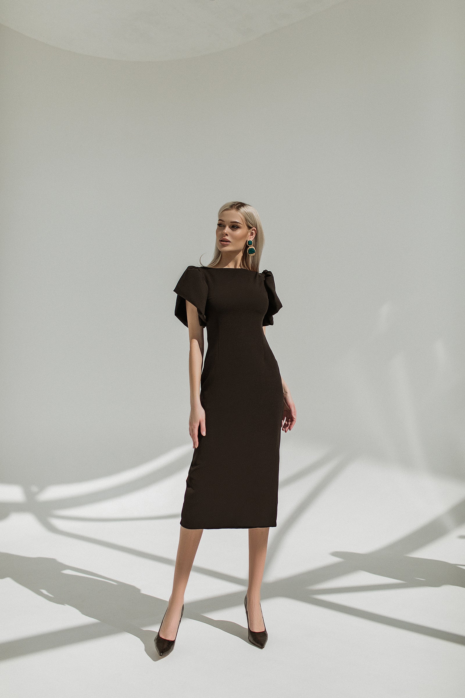 Alexa Puff Sleeve Midi Dress