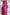 Fuchsia Puff Sleeve Wrap Dress - close-up detail | ELAGIA