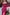 ELAGIA fuchsia satin long sleeve maxi dress front view - purple business suit women styling option