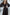 Black V-neck Buttoned Puff-Sleeve Midi Dress - back view | ELAGIA