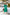 Green V-neck Buttoned Puff-Sleeve Midi Dress - front view | ELAGIA