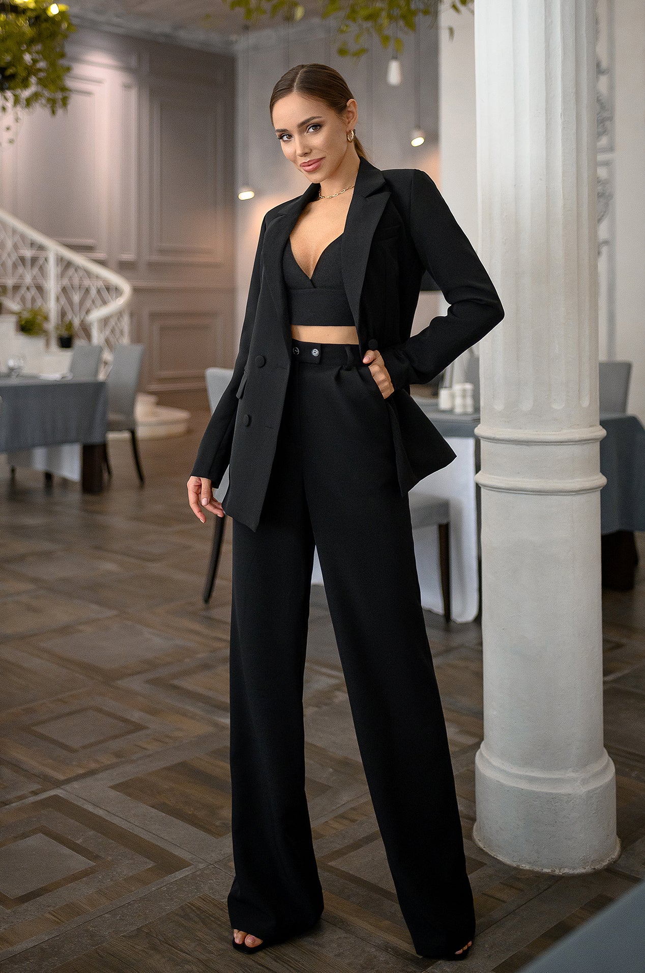 Black Double Breasted Suit 3-Piece