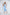 ELAGIA sky blue satin 2-piece set back view showing midi skirt silhouette - 3 piece women's suit style