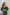 ELAGIA emerald puffed sleeve midi dress back view showing 3 piece women's suit purple business suit women silhouette