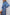 ELAGIA sky-blue silk dress styled on model in motion - 3 piece women's suit purple business suit women
