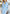 Sky-Blue Belted Double Breasted Blazer Dress - view 8 | ELAGIA