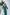 ELAGIA emerald long sleeve midi dress detail view - 3 piece women's suit style fabric and sleeve construction
