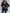 ELAGIA Black Double Breasted Suit 2-Piece close-up detail - button and lapel details of women's business suit blazer