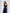 ELAGIA Black Satin Corseted Strapless Dress front view - sleek purple business suit women styling for formal wear