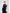 ELAGIA black high waist slit cuff culottes - side profile women's black suit set professional pants