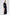 ELAGIA black high waist slit cuff culottes - front view women's black suit set tailored pants