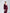 ELAGIA Bordeaux Satin Puff-Sleeve Midi Dress back view - 3 piece women's suit purple business suit women design
