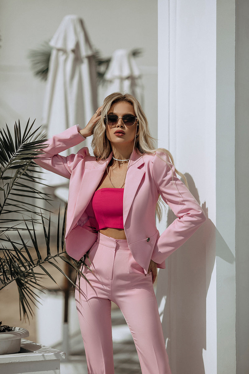 Pink Double Breasted Suit 2-Piece