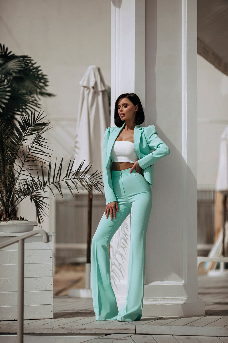 Tiffany-Blue Double Breasted Suit 2-Piece