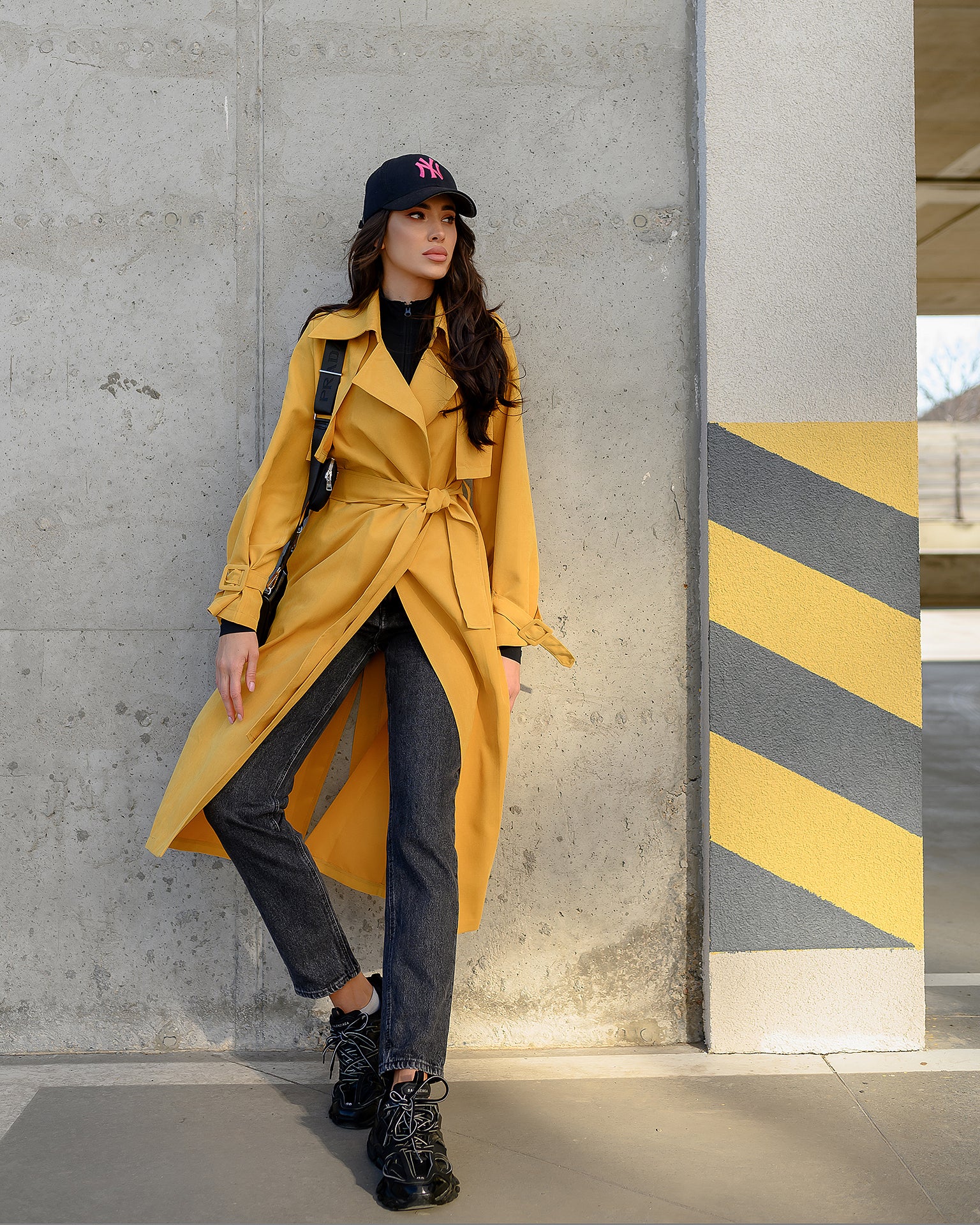 Mustard trench coat women's hotsell