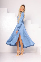 STARKx Silky Cloud Due Lola Dress - Sky Blue Cloud Dye