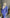 Blue Backless Puff Sleeve Midi Dress