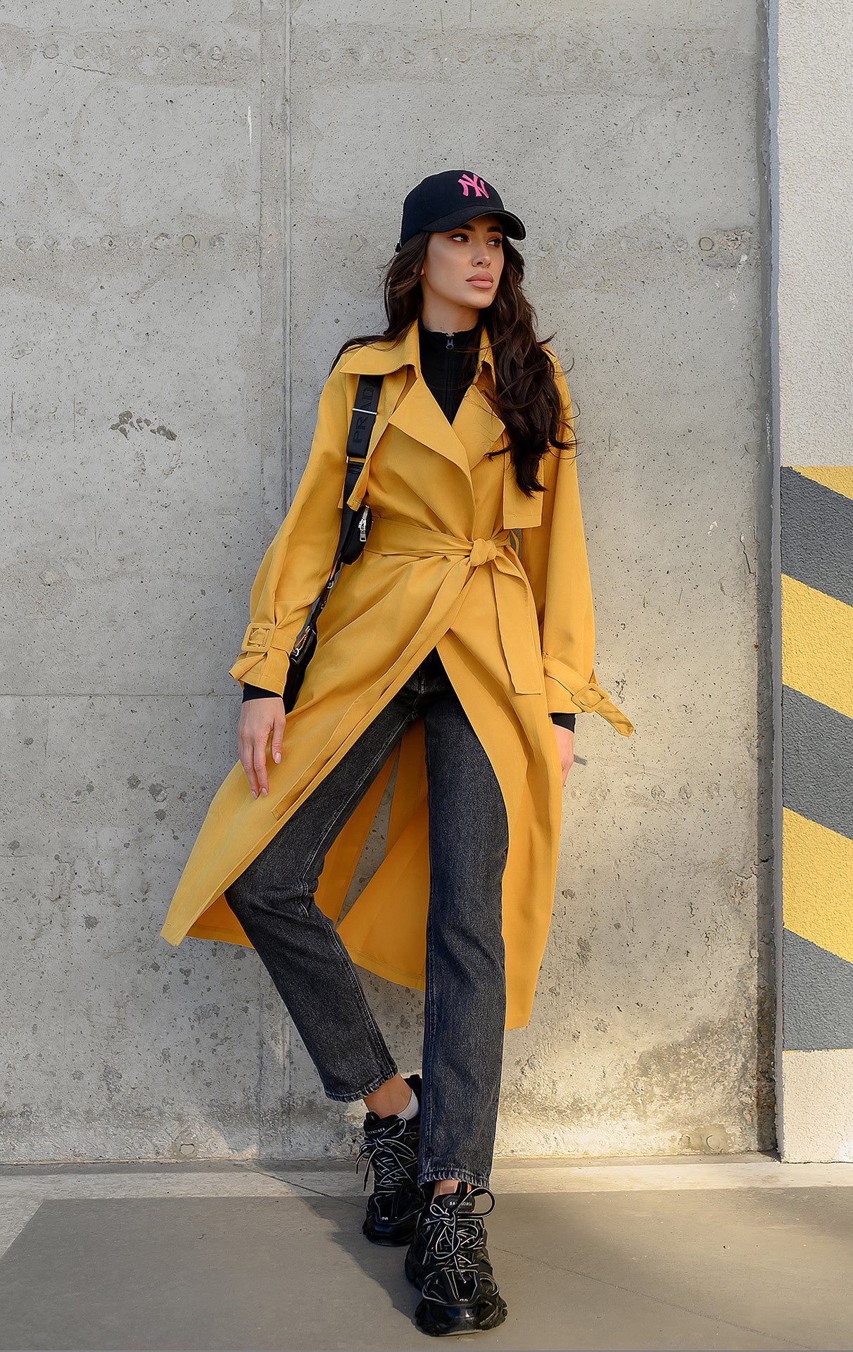 Mustard Belted Trench Coat