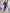 ELAGIA blue regular-fit 3 piece women's suit texture and fabric detail close-up view
