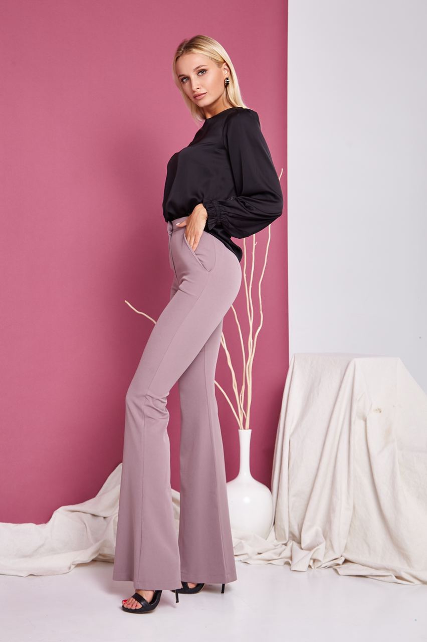 Mocco High Waist Fitted Flared Pants
