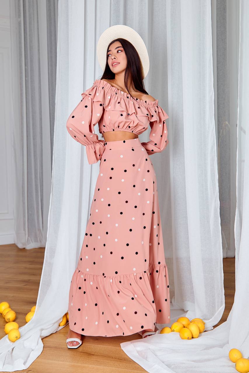 Dusty pink maxi skirt shops