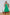 ELAGIA green sleeveless corseted midi dress front view - structured bodice with fitted silhouette, women's formal wear