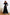 ELAGIA black long sleeve thigh-slit maxi dress close-up view - 3 piece women's suit purple business suit women