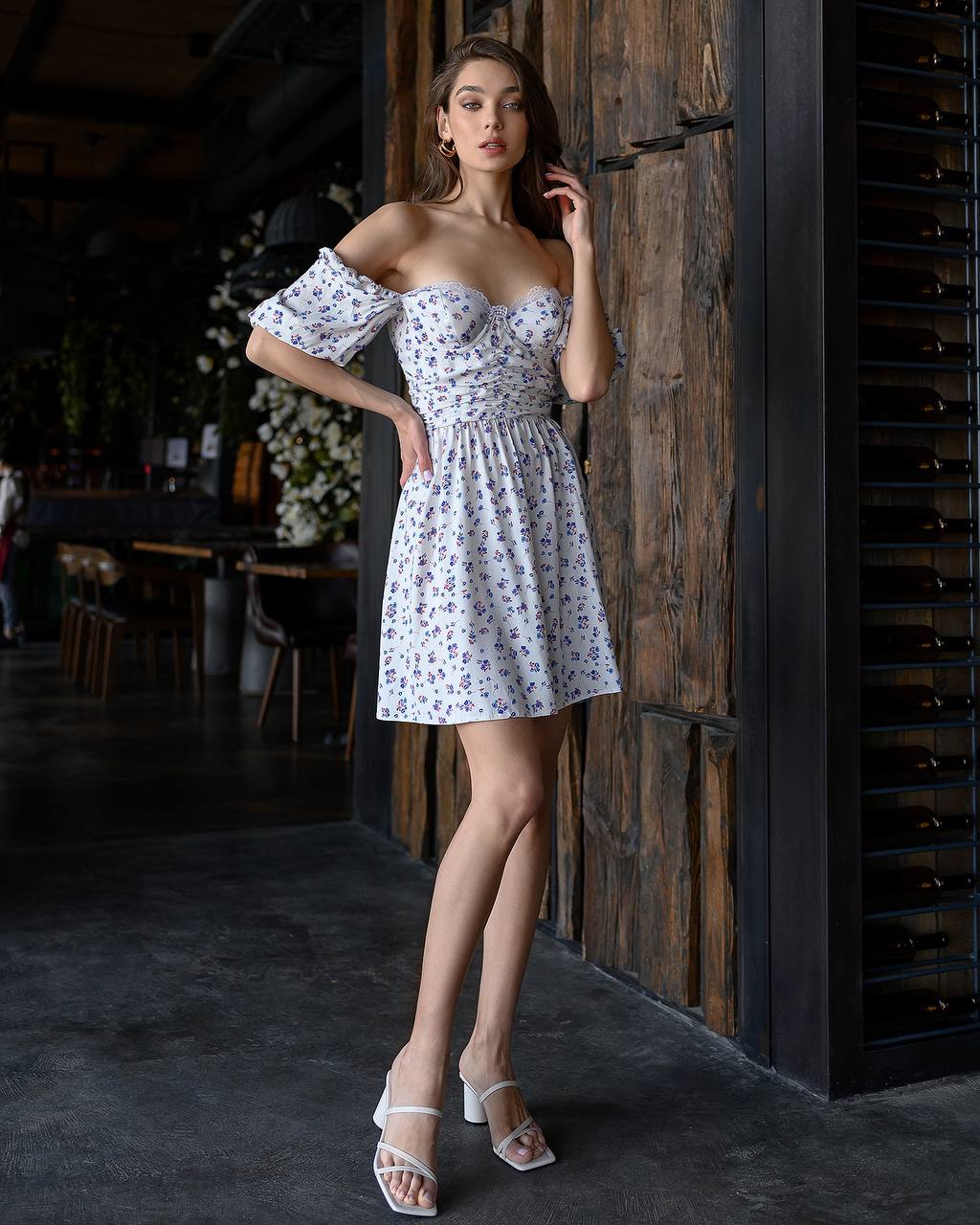 White Off-the-shoulder Mini Dress