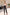 ELAGIA black high waisted regular fit pants - front view on model, purple business suit women style