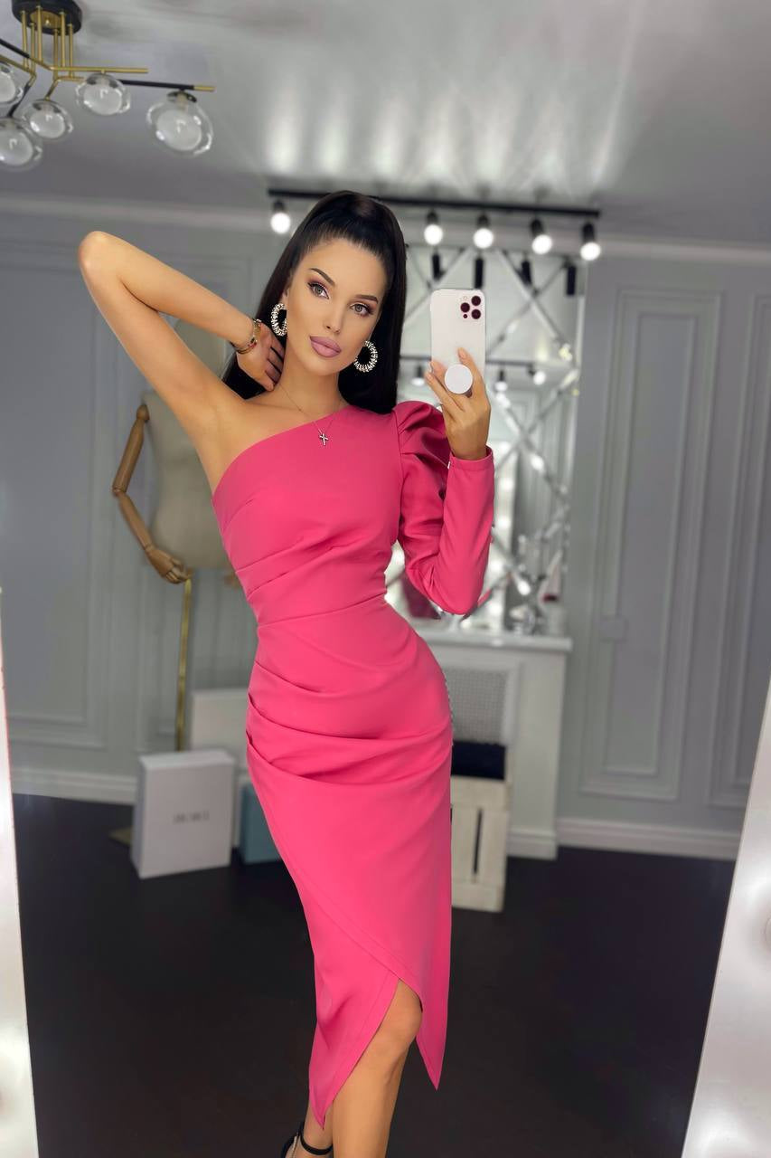 One shoulder tulip dress shop