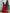 ELAGIA red puff sleeve dress detail of neckline and sleeve construction - 3 piece women's suit style