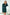 ELAGIA emerald silk ruched mini dress back view showing elegant draping - 3 piece women's suit style