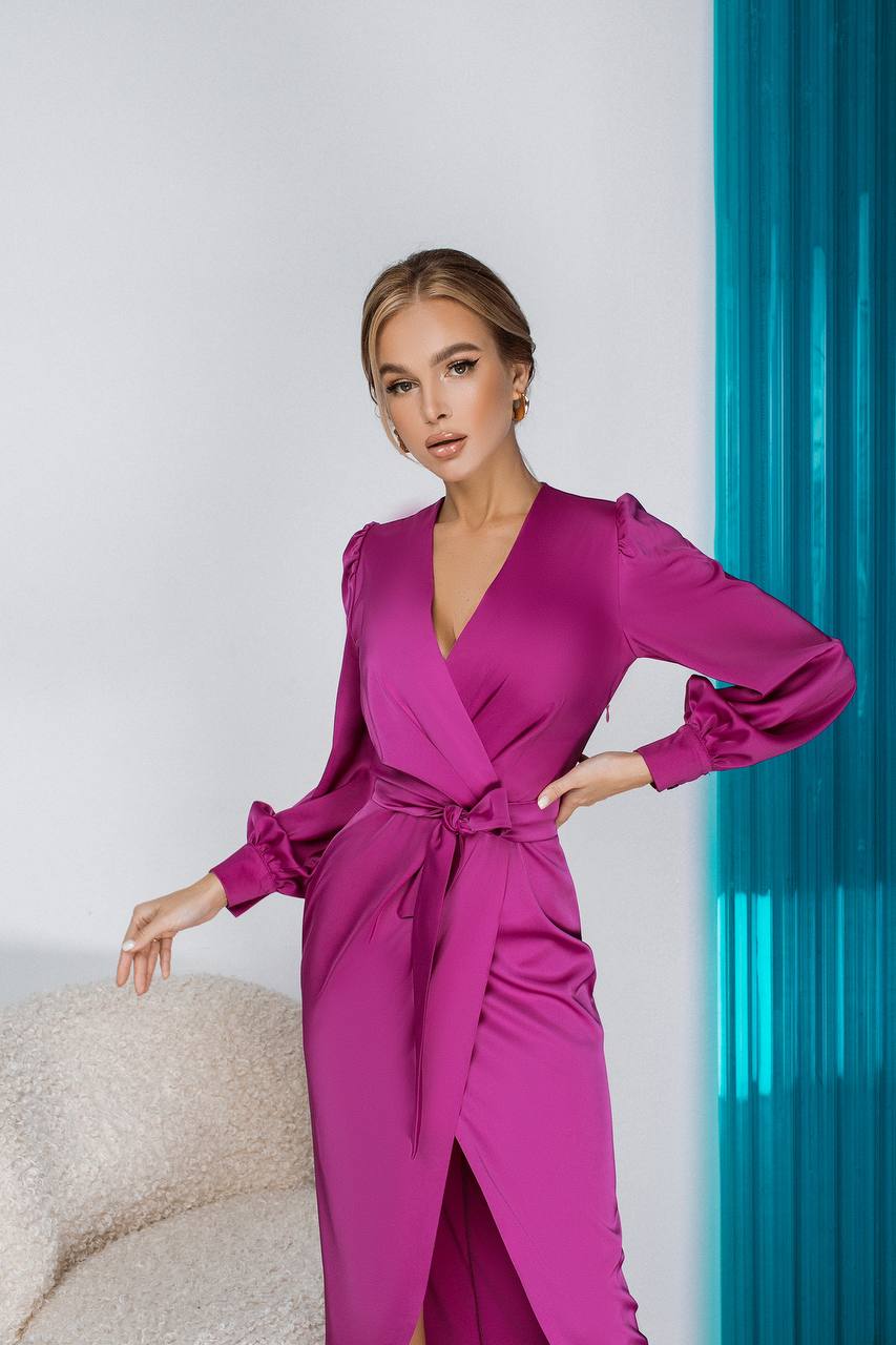 Fuschia wrap dress online