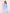 ELAGIA sky-blue square neck puff-sleeve midi dress, close-up detail - 3 piece women's suit, purple business suit women